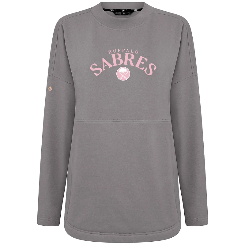 Women's Levelwear  Gray Buffalo Sabres Mother's Day Beaudry Arched Pullover Sweatshirt