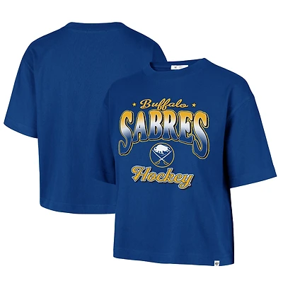 Women's '47 Royal Buffalo Sabres Vibe Check Reed City Cropped T-Shirt