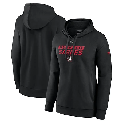 Women's Fanatics  Black Buffalo Sabres Authentic Pro Pullover Hoodie