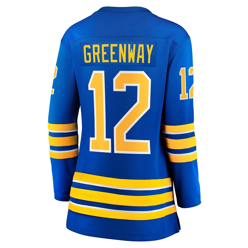 Maillot Fanatics Jordan Greenway Royal Buffalo Sabres Home Breakaway pour femmes