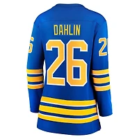 Maillot de l'équipe féminine Fanatics Rasmus Dahlin Royal Buffalo Sabres Home Captain Patch Breakaway
