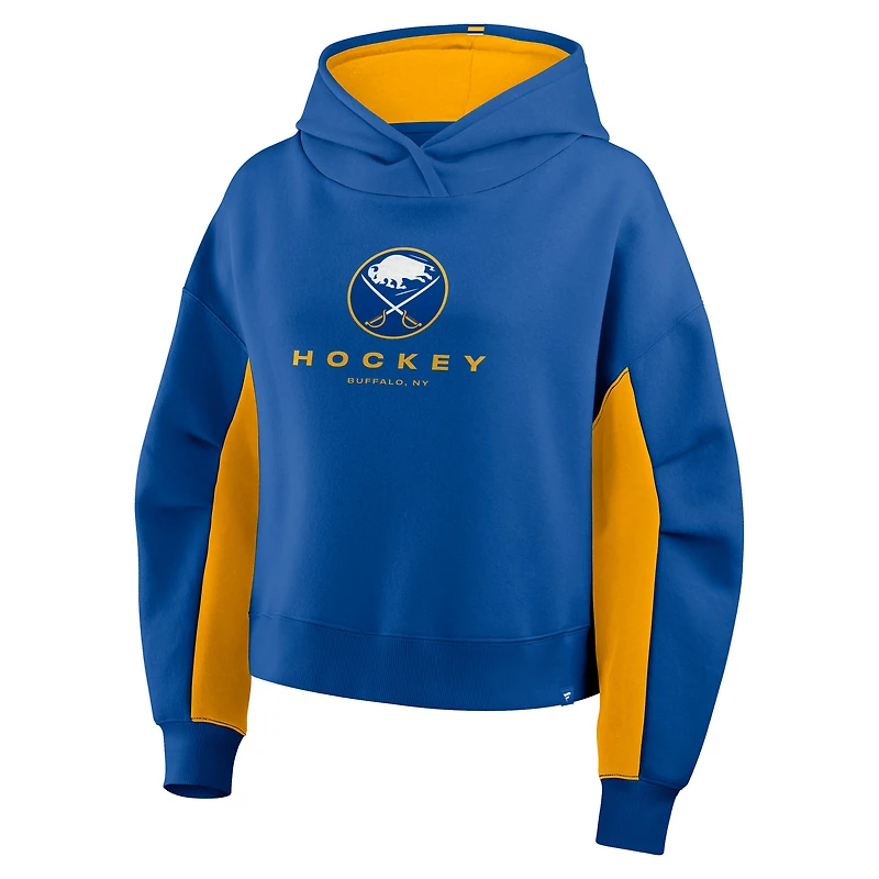 Sweat à capuche boxy carreaux arrière Fanatics Royal Buffalo Sabres pour femmes