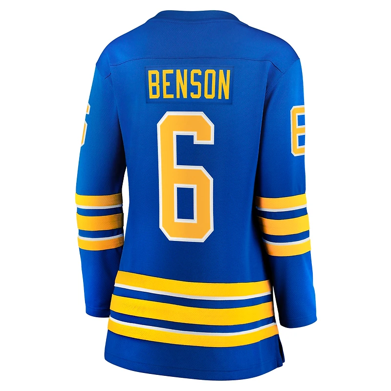Women's Fanatics Zach Benson Royal Buffalo Sabres Home Breakaway Jersey