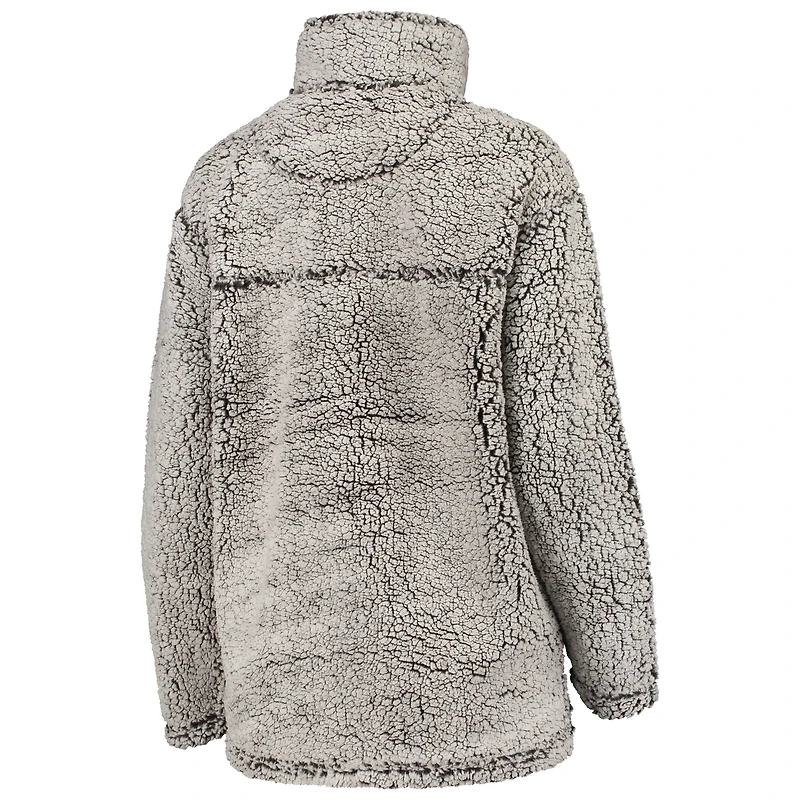 Women's G-III 4Her by Carl Banks Gray Buffalo Sabres Sherpa Quarter-Zip Pullover Jacket