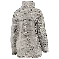 Women's G-III 4Her by Carl Banks Gray Buffalo Sabres Sherpa Quarter-Zip Pullover Jacket