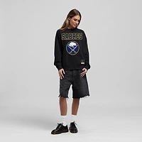 Women's Mitchell & Ness Black Buffalo Sabres Core Oversized Sweatshirt