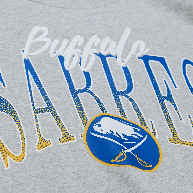 Women's Mitchell & Ness  Heather Gray Buffalo Sabres Hockey Night Sweatshirt