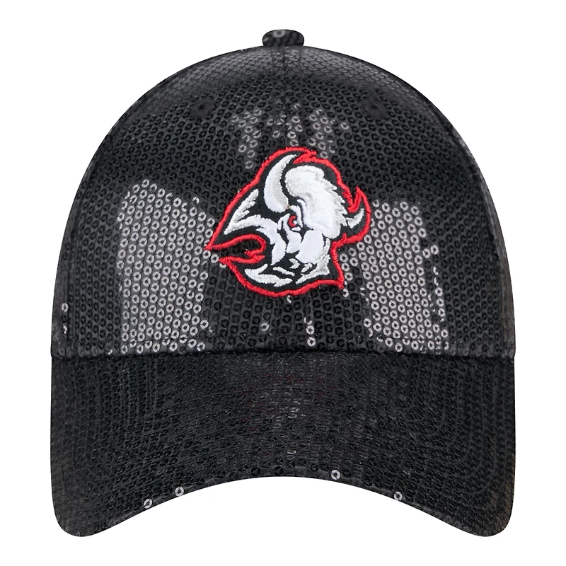 Women's New Era Black Buffalo Sabres Sequin 9FORTY Adjustable Hat