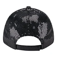 Casquette ajustable New Era pour femme, modèle Buffalo Sabres noir à paillettes 9FORTY
