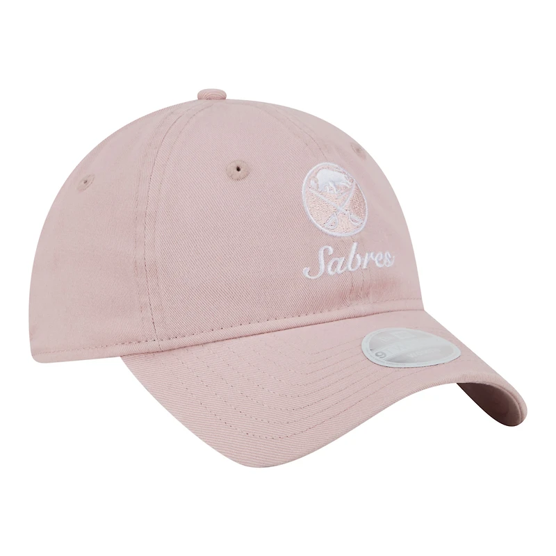 Casquette ajustable New Era rose clair Buffalo Sabres pour femme, style preppy, référence 9TWENTY