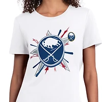 Women's Starter White Buffalo Sabres Americana Fireworks T-Shirt