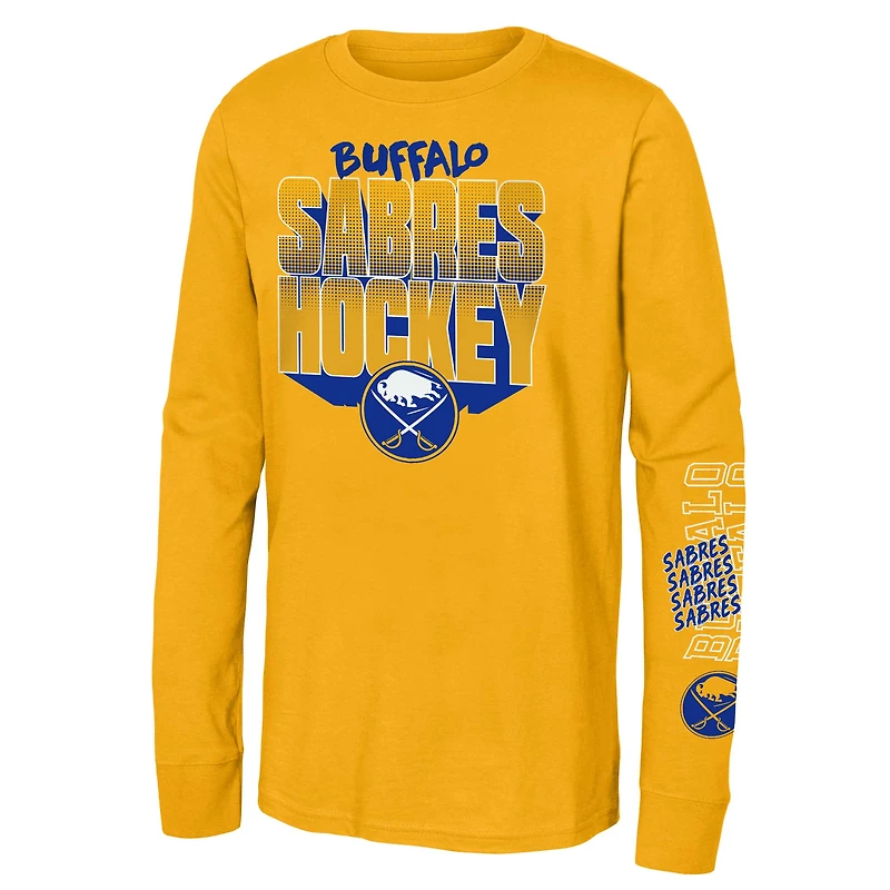 T-shirt à manches longues pour jeunes Gold Buffalo Sabres Standout