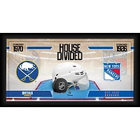 Collage de hockey encadré de 10" x 20" des Sabres de Buffalo contre les Rangers de New York