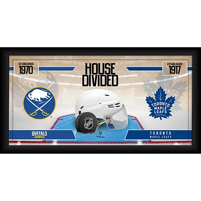 Collage de hockey encadré de 10" x 20" des Sabres de Buffalo contre les Maple Leafs de Toronto