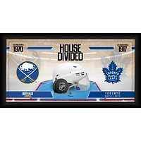 Collage de hockey encadré de 10" x 20" des Sabres de Buffalo contre les Maple Leafs de Toronto