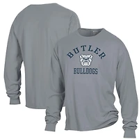 Men's ComfortWash Gray Butler Bulldogs Arch Logo Garment Dyed Long Sleeve T-Shirt
