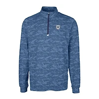 Men's Cutter & Buck Navy Butler Bulldogs Traverse Camo Print Stretch Quarter-Zip Pullover Top