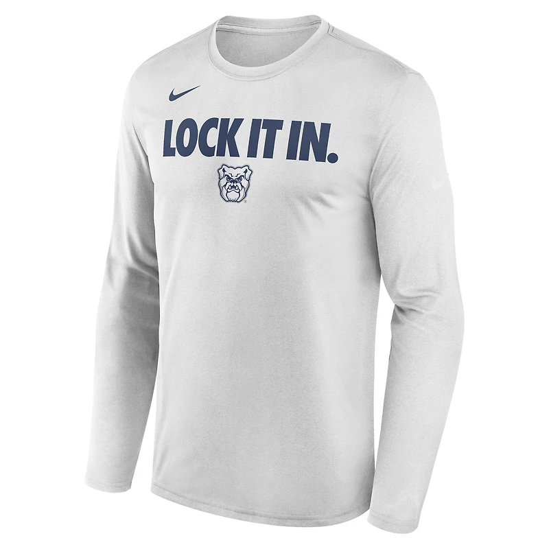 Men's Nike White Butler Bulldogs 2026 On-Court Bench Long Sleeve T-Shirt