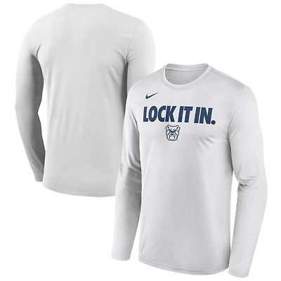 Men's Nike  White Butler Bulldogs 2026 On-Court Bench Long Sleeve T-Shirt