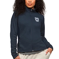 Women's Antigua Heather Navy Butler Bulldogs Course Full-Zip Jacket