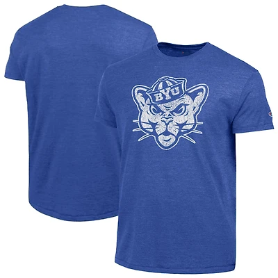 Men's Champion  Royal BYU Cougars Vintage Triumph Tri-Blend T-Shirt