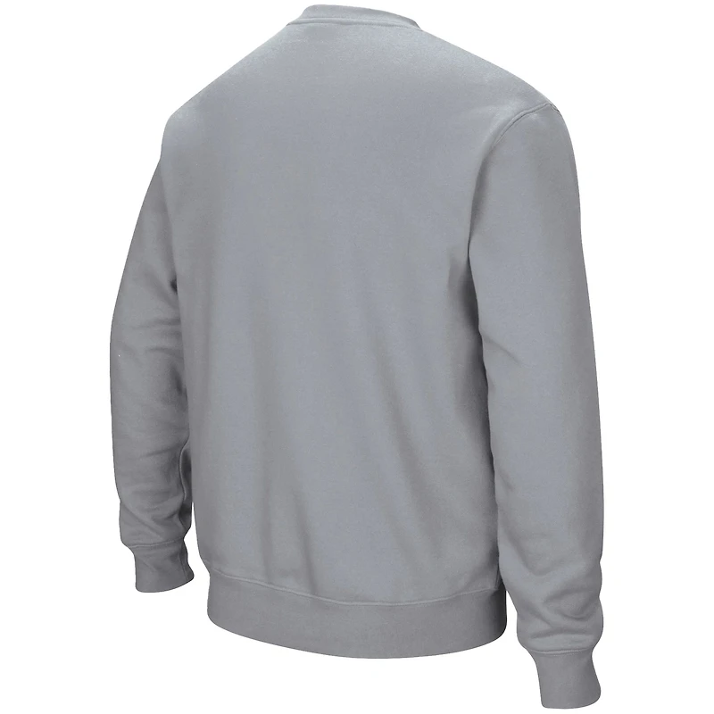 Colosseum Heathered Grey BYU Cougars Team Arch & Logo Tackle Twill Pullover Sweatshirt Homme
