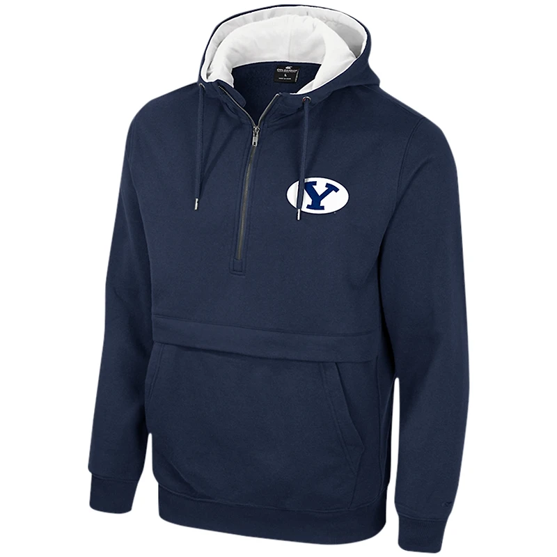 Men's Colosseum Navy BYU Cougars Half-Zip Hoodie