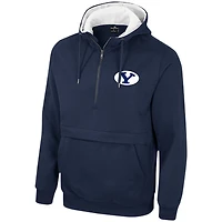 Men's Colosseum Navy BYU Cougars Half-Zip Hoodie