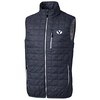Men's Cutter & Buck Anthracite BYU Cougars Big Tall Full-Zip Collegiate Rainier Vest