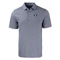 Polo recyclé extensible à double rayure Forge Eco pour homme, bleu marine/blanc, des Cougars de BYU, taille grande et