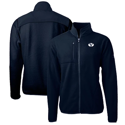 Veste polaire Sherpa écologique Cascade bleu marine Cutter & Buck pour homme, grandes tailles, fermeture éclair intégrale