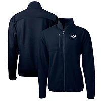 Veste polaire Sherpa écologique Cascade bleu marine Cutter & Buck pour homme, grandes tailles, fermeture éclair intégrale