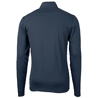 Pull-over zippé quart de tour en piqué écologique recyclé pour homme, couleur bleu marine, Cutter & Buck, BYU Cougars, taille grande et taille, Virtue