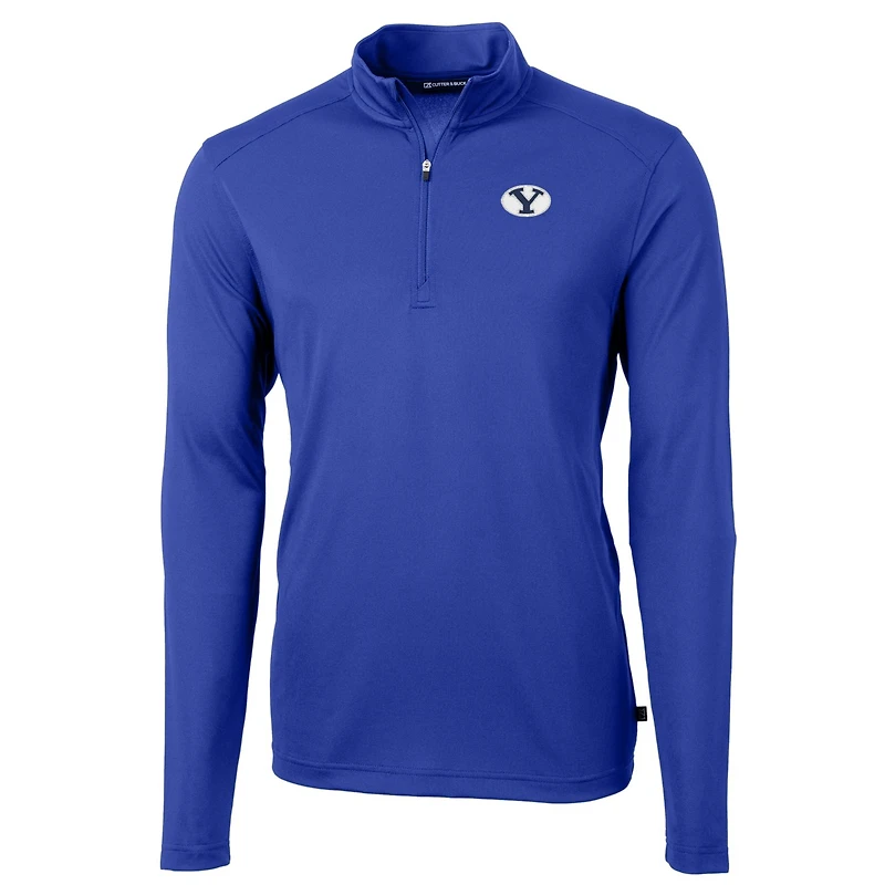 Men's Cutter & Buck Royal BYU Cougars Big Tall Virtue Eco Pique Recycled Quarter-Zip Pullover Top