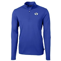 Men's Cutter & Buck Royal BYU Cougars Big Tall Virtue Eco Pique Recycled Quarter-Zip Pullover Top