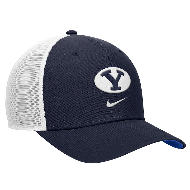 Men's Nike Navy BYU Cougars Rise Trucker Dri-FIT Adjustable Hat
