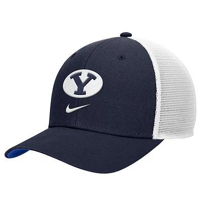 Men's Nike Navy BYU Cougars Rise Trucker Dri-FIT Adjustable Hat