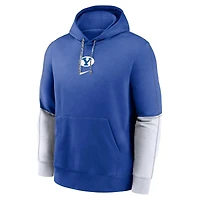 Men's Nike Royal BYU Cougars 2024 Sideline Club Fleece Pullover Hoodie