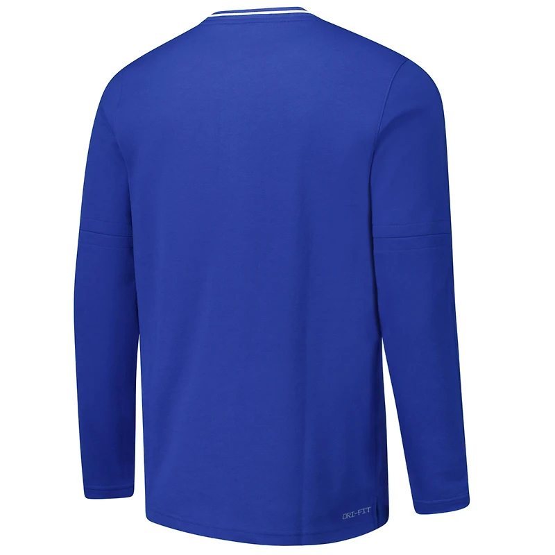 Veste Nike Royal BYU Cougars Coaches à quart de zip pour homme