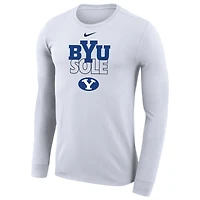 T-shirt à manches longues Nike BYU Cougars 2023 On Court Bench blanc
