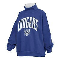 Sweat-shirt à col montant oversize Pressbox bleu marine pour femmes, modèle BYU Cougars