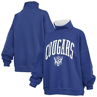 Sweat-shirt à col montant oversize Pressbox bleu marine pour femmes, modèle BYU Cougars