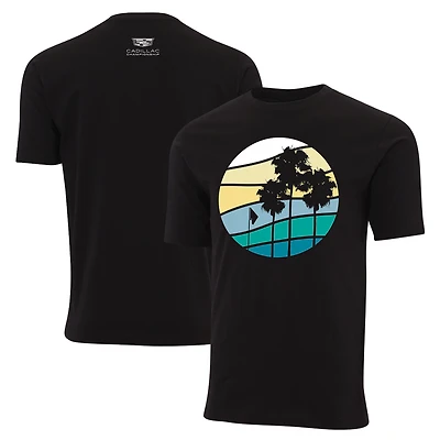Men's Ahead Black Cadillac Championship Palm Tree Pembroke T-Shirt