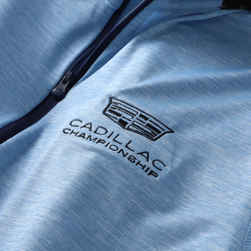 Pull-over à col zippé Greyson Clothiers bleu clair Cadillac Championship Guide Sport pour homme