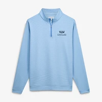 Men's Peter Millar Blue Cadillac Championship Perth Sugar Stripe Performance Quarter-Zip Pullover