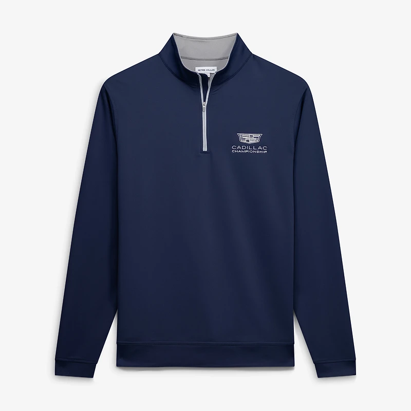 Men's Peter Millar Navy Cadillac Championship Perth Performance Quarter-Zip Pullover