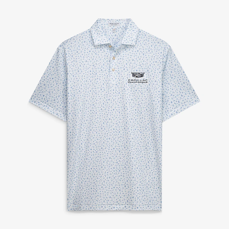 Men's Peter Millar White Cadillac Championship Goalie Performance Jersey Polo