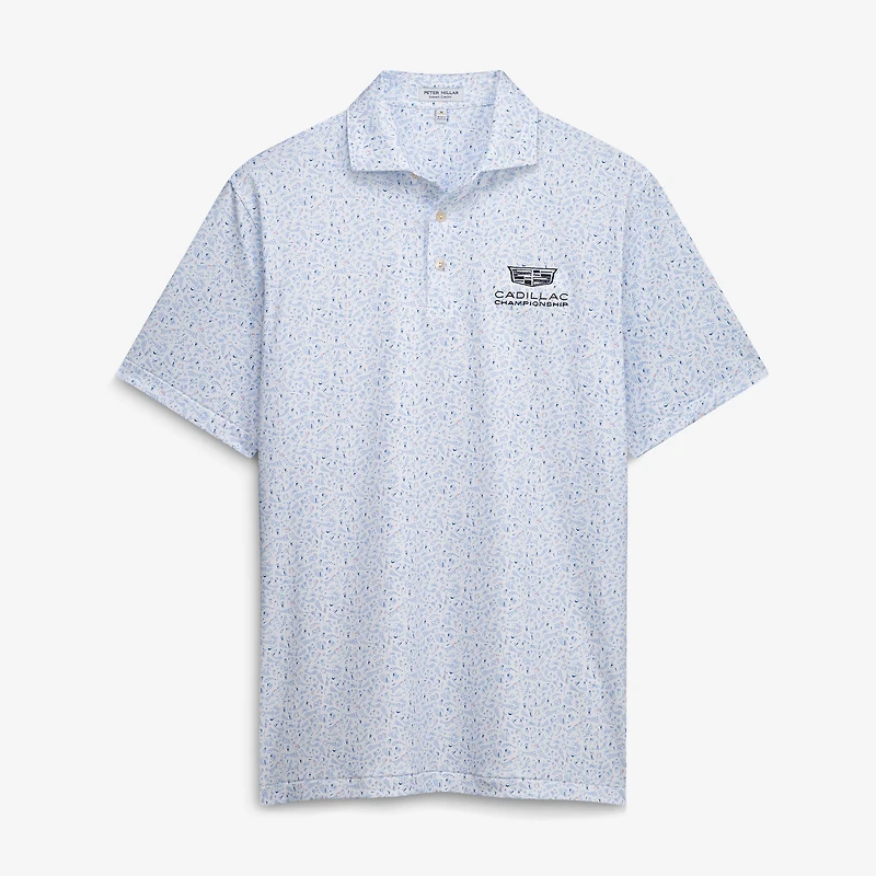 Men's Peter Millar White Cadillac Championship Nice Shot Performance Jersey Polo
