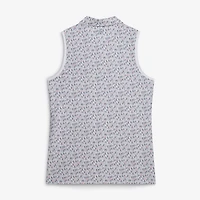 Polo sans manches Peter Millar Gray Cadillac Championship Poppies Play Sport Banded Mesh pour femme