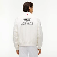 Men's Tommy Hilfiger White Cadillac F1 Team Red, and Blue Full-Snap Replica Jacket